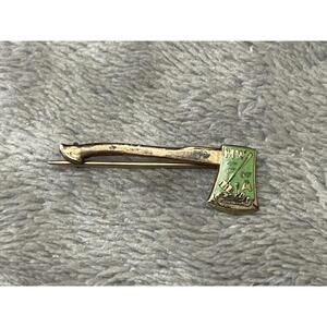 Vintage Modern Woodmen of America Hatchet Pin Axe Fraternal Pin